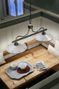 Pendelleuchte Handarbeit Keramik E27 2-flammig Landhausstil