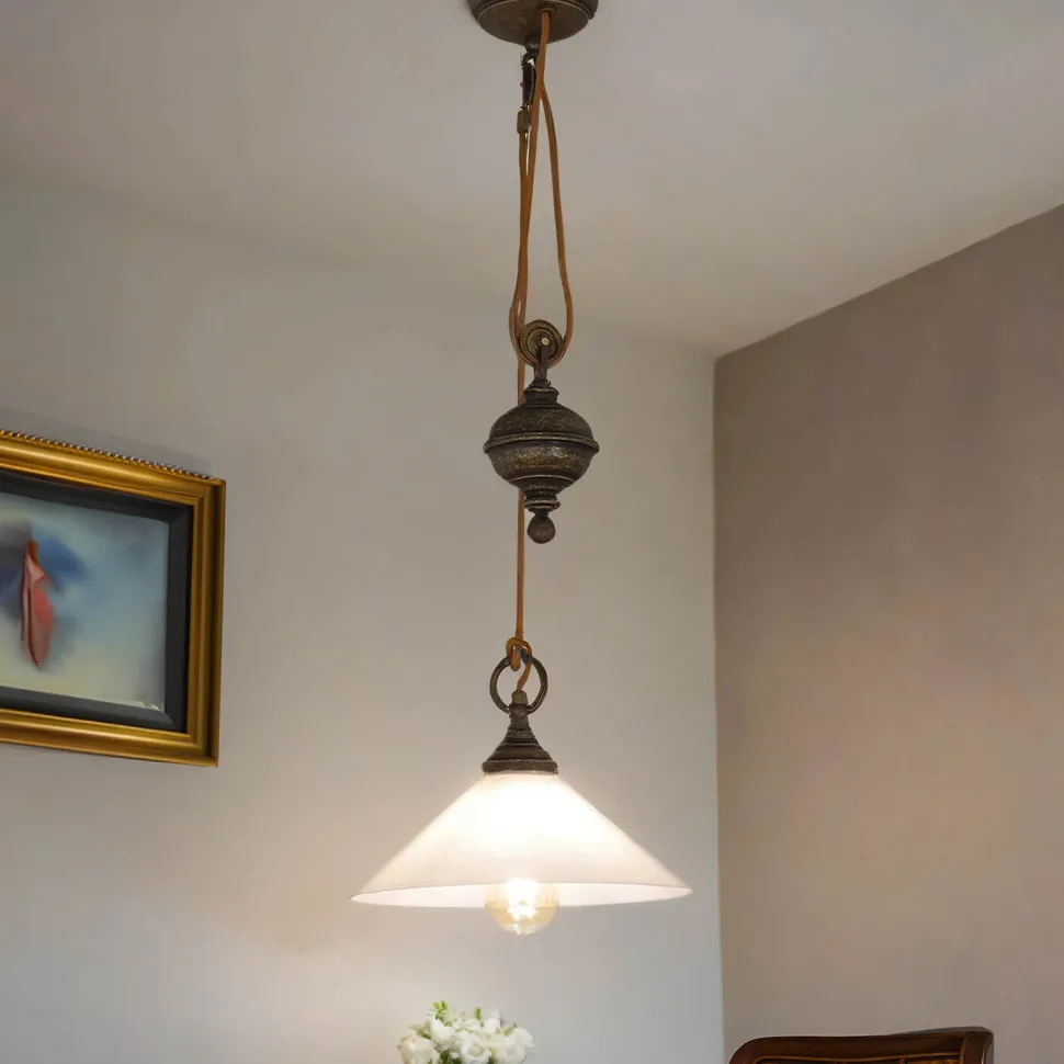 Pendelleuchte Höhenverstellbar aus echtem Messing