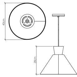 Pendelleuchte Holz Furnier Teak E27 D: 40 cm Modern