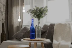 Pendelleuchte Holz Metall Weiß E27 Ø14 cm rund wohnlich