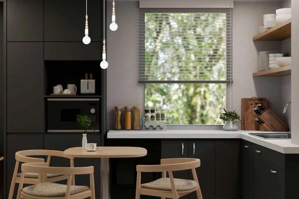 Pendelleuchte Holz Metall Weiß E27 Ø30 cm rund 3-flmg