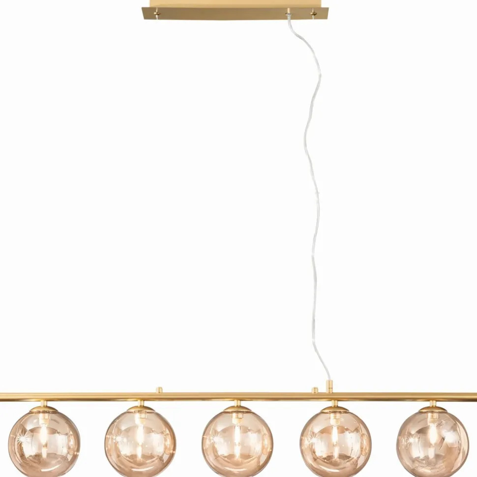 Pendelleuchte in Messing Champagner G9 L:100 cm 5-flmg