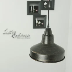 Pendelleuchte Industrial aus Metall Ø 26 cm Braun antik