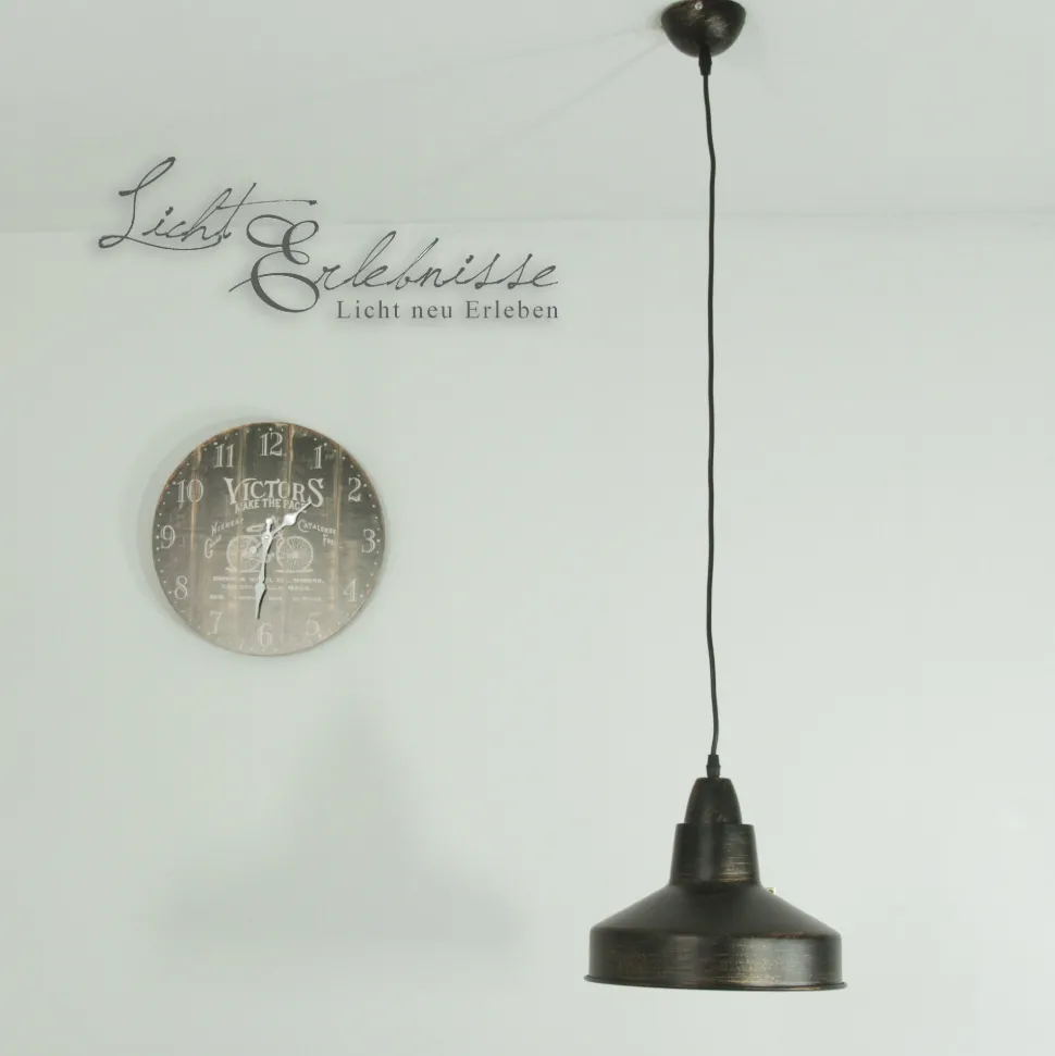 Pendelleuchte Industrial aus Metall Ø 26 cm Braun antik