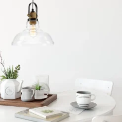 Pendelleuchte Industrial Vintage Glas Schirm E27