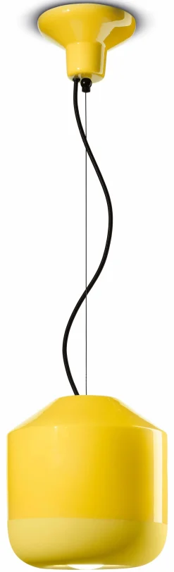 Pendelleuchte Keramik Ø 24 cm H: max. 145 cm Gelb E27