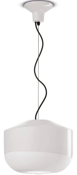 Pendelleuchte Keramik D: 35 cm rund H: max. 148 cm Weiß