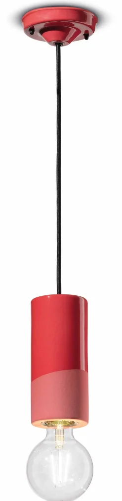 Pendelleuchte Keramik D: 8 cm Koralle E27 rund ENRICO