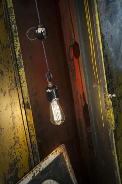 Pendelleuchte Keramik E27 H: max. 120 cm Vintage Design