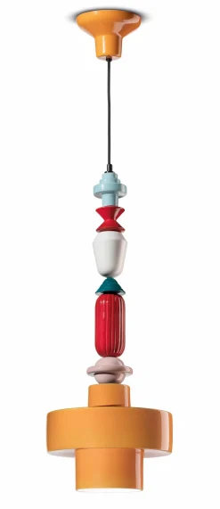 Pendelleuchte Keramik Gelb Bunt E27 Retro SILVIA