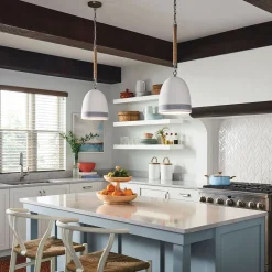 Pendelleuchte Keramik Schirm D: 25,4 cm E27 Retro