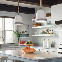 Pendelleuchte Keramik Schirm D: 25,4 cm E27 Retro