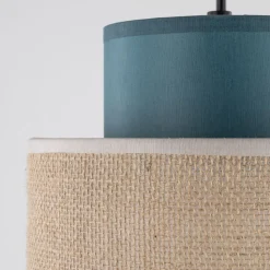 Pendelleuchte klein Ø 20 cm verstellbar Jute Stoff E27