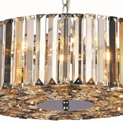 Pendelleuchte Kristall rund D: 50 cm 5x E27 Art Déco