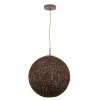 Pendelleuchte Kugel Geflecht Braun rund Ø 39 cm Metall