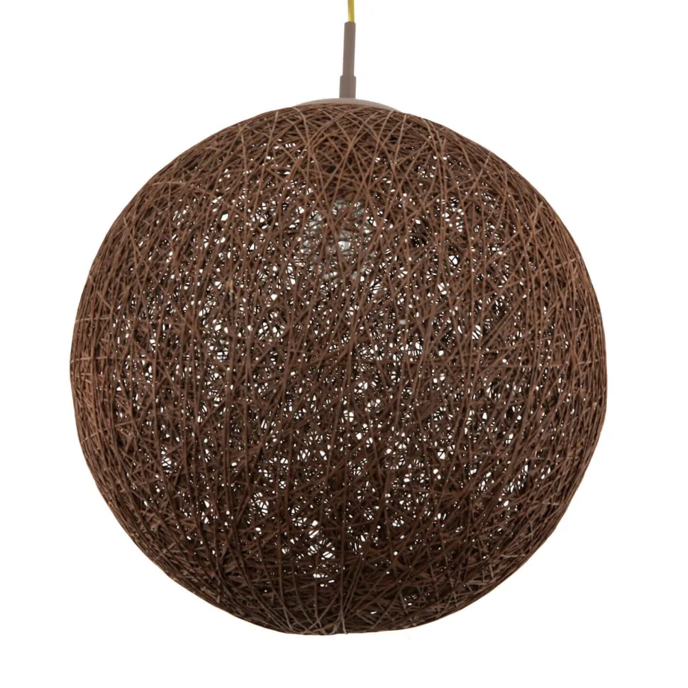 Pendelleuchte Kugel Geflecht Braun rund Ø 39 cm Metall