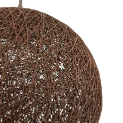 Pendelleuchte Kugel Geflecht Braun rund Ø 39 cm Metall
