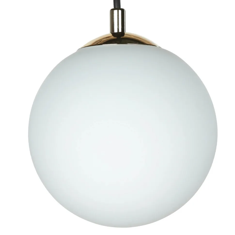 Pendelleuchte Kugelschirm Schwarz Weiß Gold E14