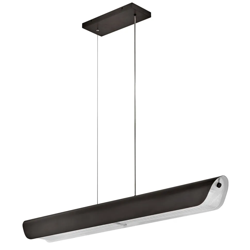 Pendelleuchte LED 116,8 cm lang Metall Glas Schwarz Modern