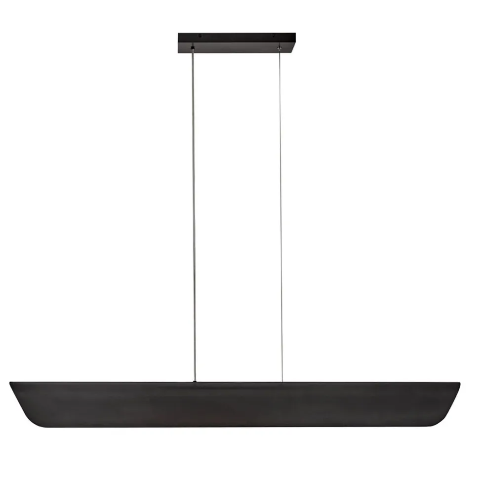 Pendelleuchte LED 116,8 cm lang Metall Glas Schwarz Modern