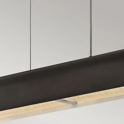 Pendelleuchte LED 116,8 cm lang Metall Glas Schwarz Modern