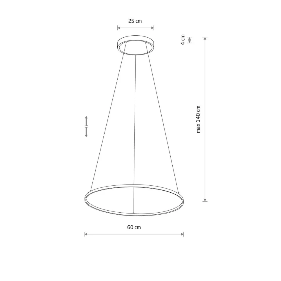 Pendelleuchte LED Schwarz 4000 K 700 lm Ø 60 cm Metall