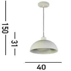 Pendelleuchte Loft E27 bis 60 W Ø25 cm Metall in Creme