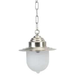 Pendelleuchte Messing Glas wetterfest in Nickel