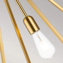 Pendelleuchte Metall B: 48,9 cm in Messing E27 verstellbar