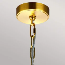 Pendelleuchte Metall B: 48,9 cm in Messing E27 verstellbar