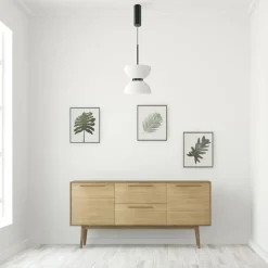 Pendelleuchte Metall Glas LED Ø 22 cm H: max. 350 cm