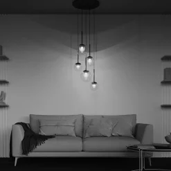 Pendelleuchte Metall Glas G9 Ø 58 cm H: max. 344,1 cm