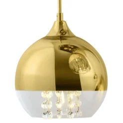 Pendelleuchte Metall Glas H: max. 95 cm in Gold E27 JOY