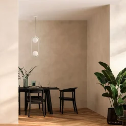 Pendelleuchte Metall Glas G9 H: max. 204 cm Weiß Modern