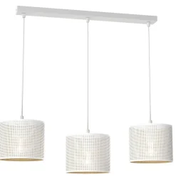 Pendelleuchte Metall in Weiß Gold 75 cm E27 Loft