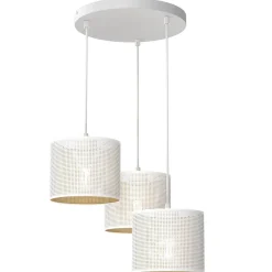 Pendelleuchte Metall in Weiß Gold Ø45 cm E27 Loft