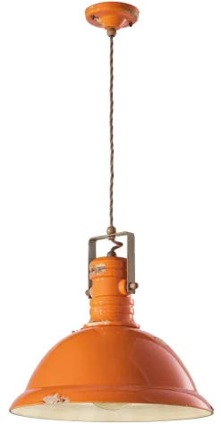 Pendelleuchte Metall Keramik E27 Ø 40 cm Orange Industrial