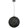 Pendelleuchte Metall Kugel Geflecht Ø 40 cm Schwarz