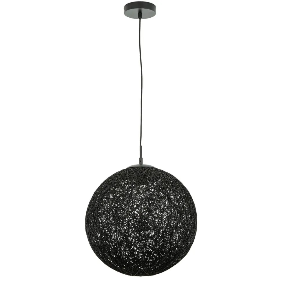 Pendelleuchte Metall Kugel Geflecht Ø 40 cm Schwarz