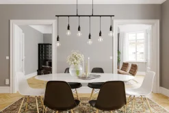 Pendelleuchte Metall Schwarz 110 cm lang für 6x E27