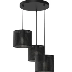 Pendelleuchte Metall Schwarz Ø45 cm E27 Loft 3-flammig
