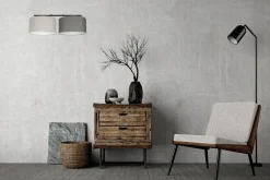 Pendelleuchte Metall Stoff E27 Schwarz Grau Graphit