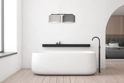 Pendelleuchte Metall Stoff E27 Schwarz Grau Graphit