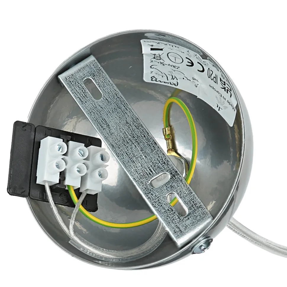 Pendelleuchte mit Glasschirm in Weiß