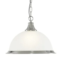 Pendelleuchte mit Glasschirm Silbern