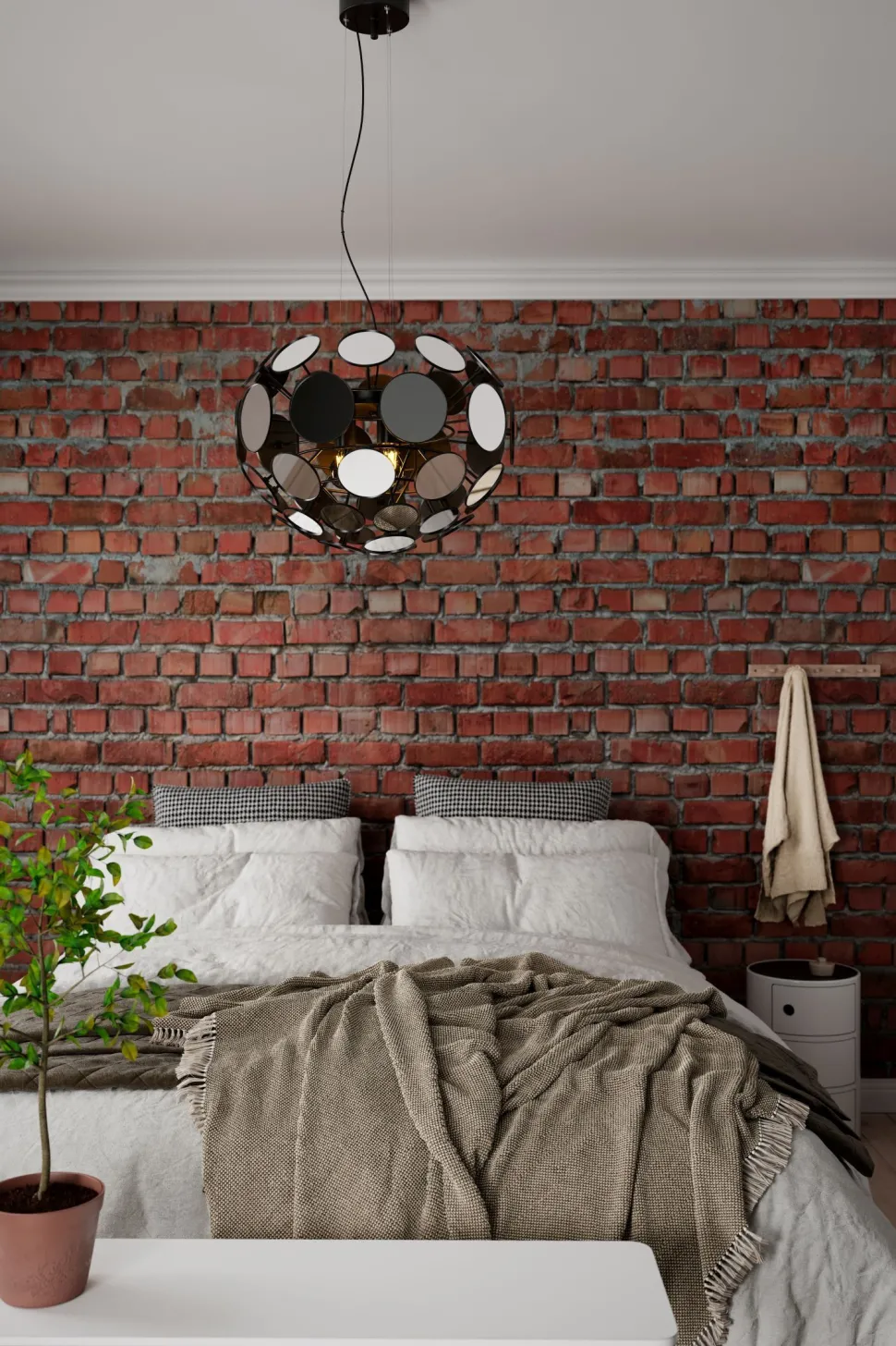 Pendelleuchte Modern Ø 58 cm rund Spiegelglas Metall 3x E27