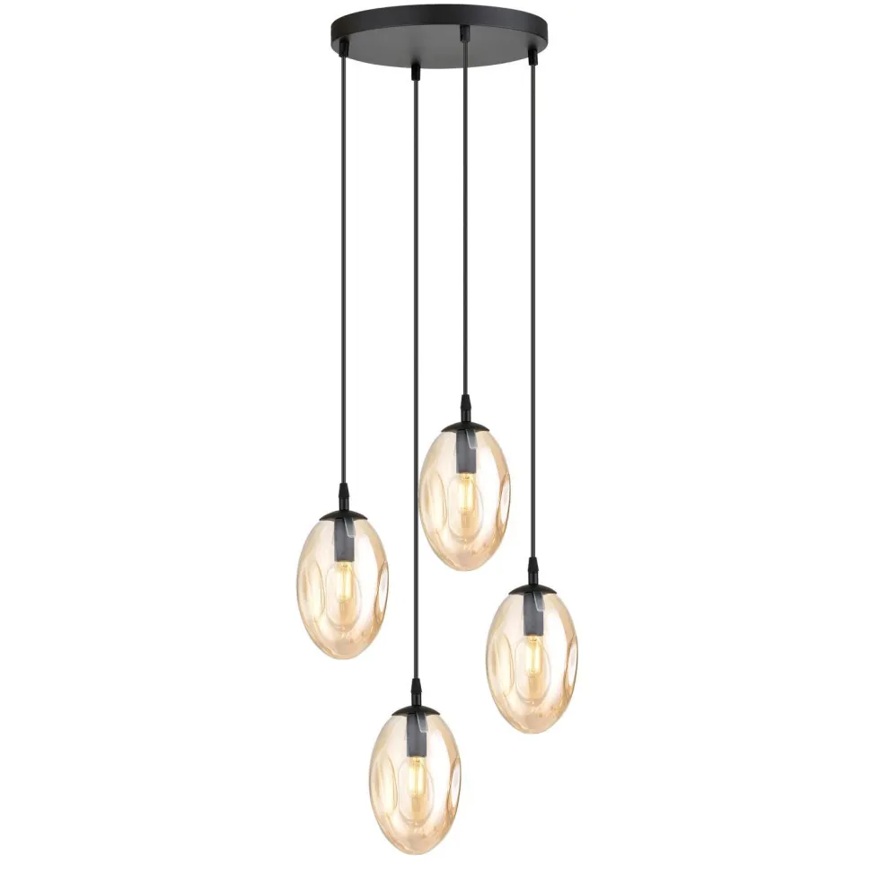 Pendelleuchte Rauchglas in Bernstein Ø 40 cm verstellbar