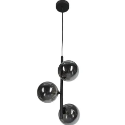 Pendelleuchte Rauchglas Metall B: 23 cm Kugelschirme