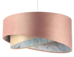 Pendelleuchte Rosa Beige Hellblau Ø 50 cm Stoffschirm E27