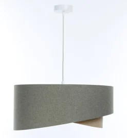 Pendelleuchte rund Ø 40 cm E27 Grün Beige Stoff Modern